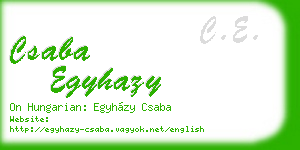 csaba egyhazy business card